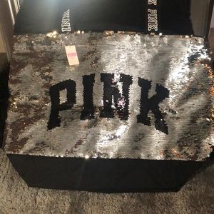 Pink duffle bag
